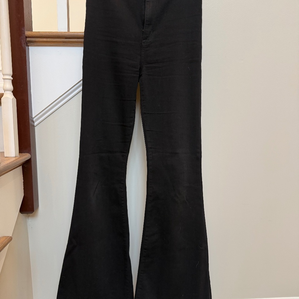 Shop The Mint black flare denim